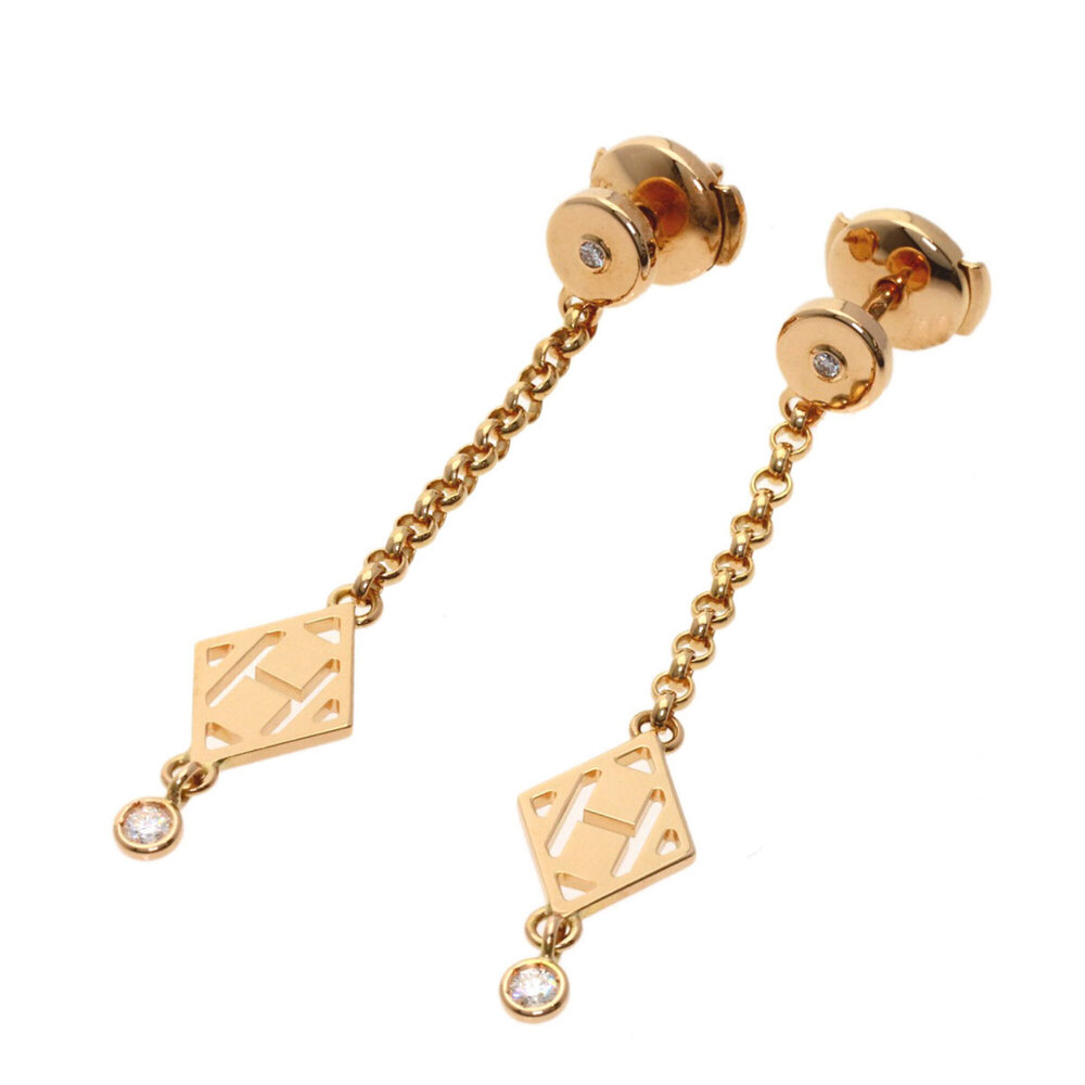 HERMES 18k Gold Diamond Earrings